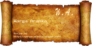 Warga Aranka névjegykártya